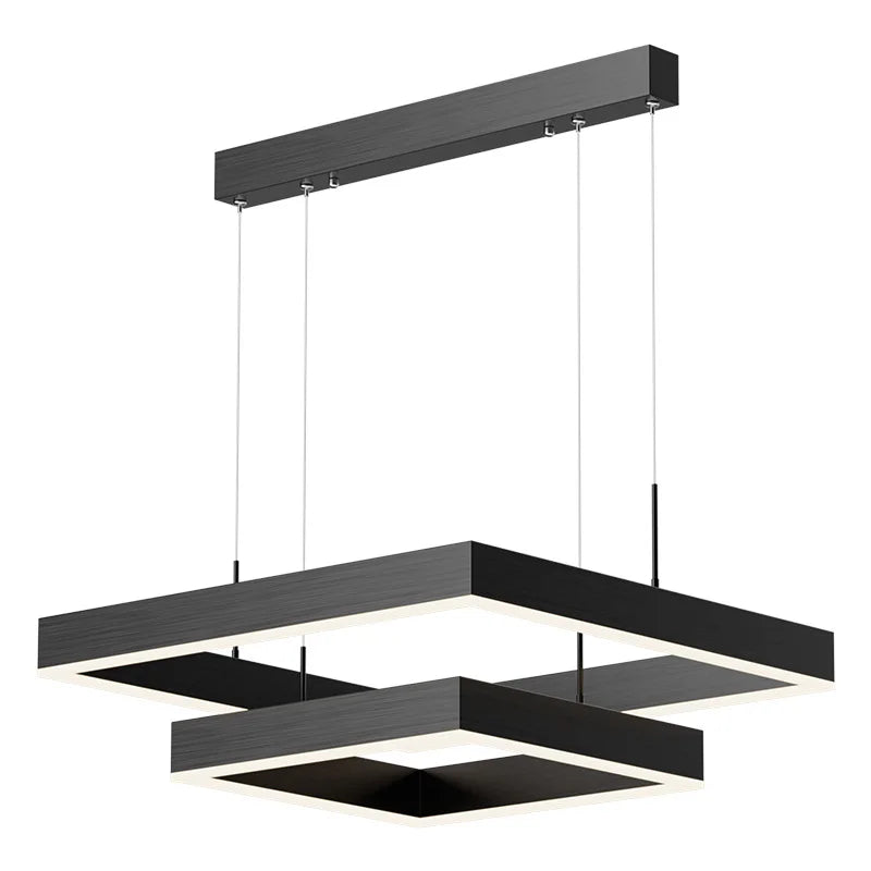 2024Modern Chandelier Square bedroom Chandelier Lighting  Hanging Lamp Home Lighting Samsarah Lighting - vue 6 sur 11
