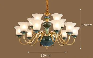 lustre en céramique et cuivre pour une ambiance moderne et simple - vue 11 sur 15
