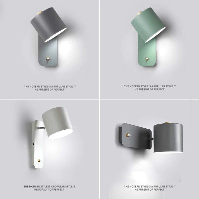 Applique murale LED lampes lumières d'intérieur éclairage d'escalier nordique moderne chambre applique décor à la maison pour salon avec interrupteur applique murale