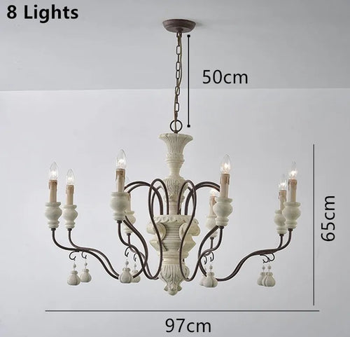 lustre suspendu en fer et bois vintage style industriel - vue 11 sur 11