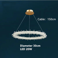 suspension à led en cristal pour décoration intérieure romantique