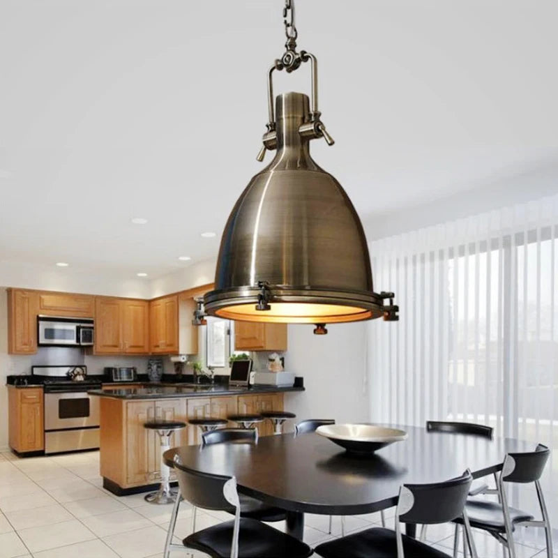 Suspension industriel Vintage en verre E27