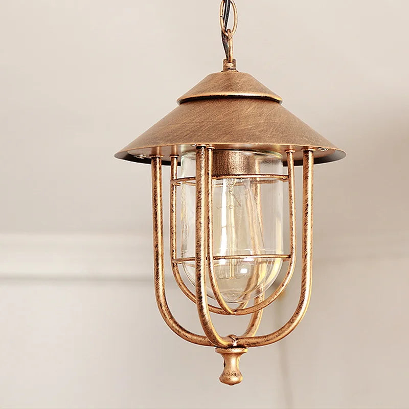 lustre vintage américain pour extérieur en verre