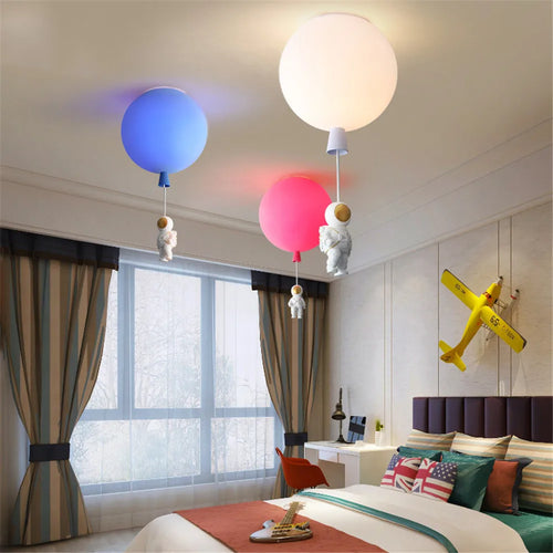 plafonnier led nordique avec astronaute et ballons pour enfants