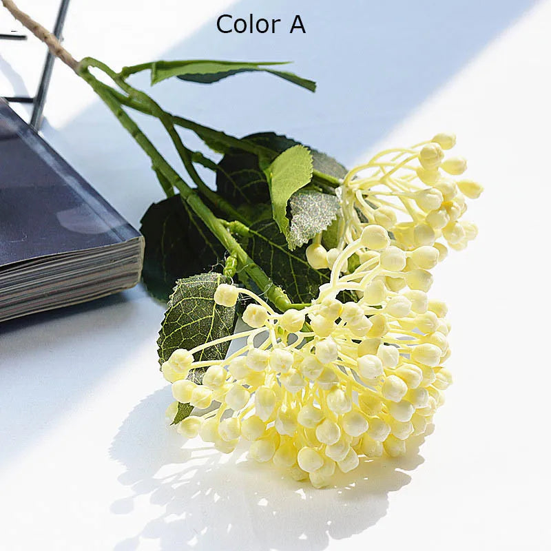 branche de baies d'hortensia artificielle pour décoration florale - vue 3 sur 11