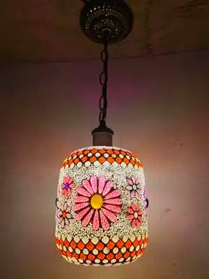 suspension LED en mosaïque turque style bohémien rétro vintage - vue 8 sur 14