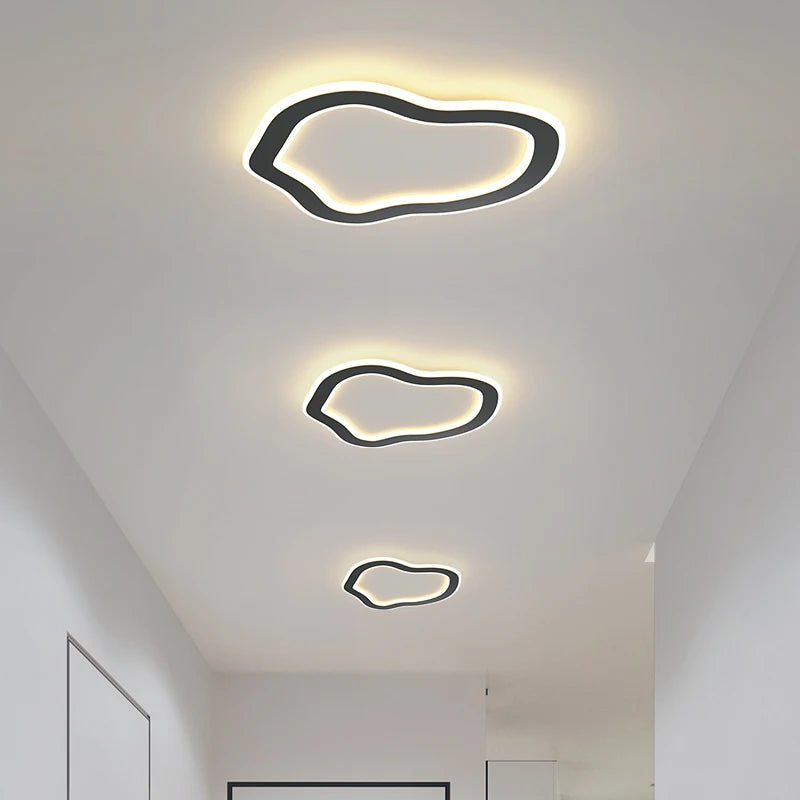 Lampe d'allée ronde nordique plafonnier à LED Dia 25cm monté plafonniers de cuisine créatifs plafonnier carré pour la maison intérieure - vue 6 sur 29