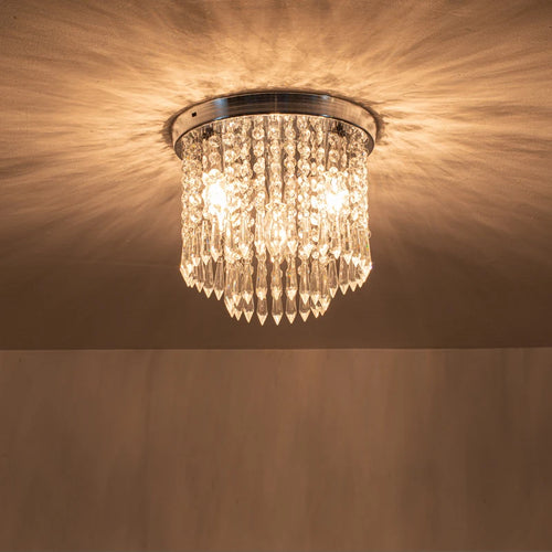 suspension en cristal doré et argenté pour décoration intérieure