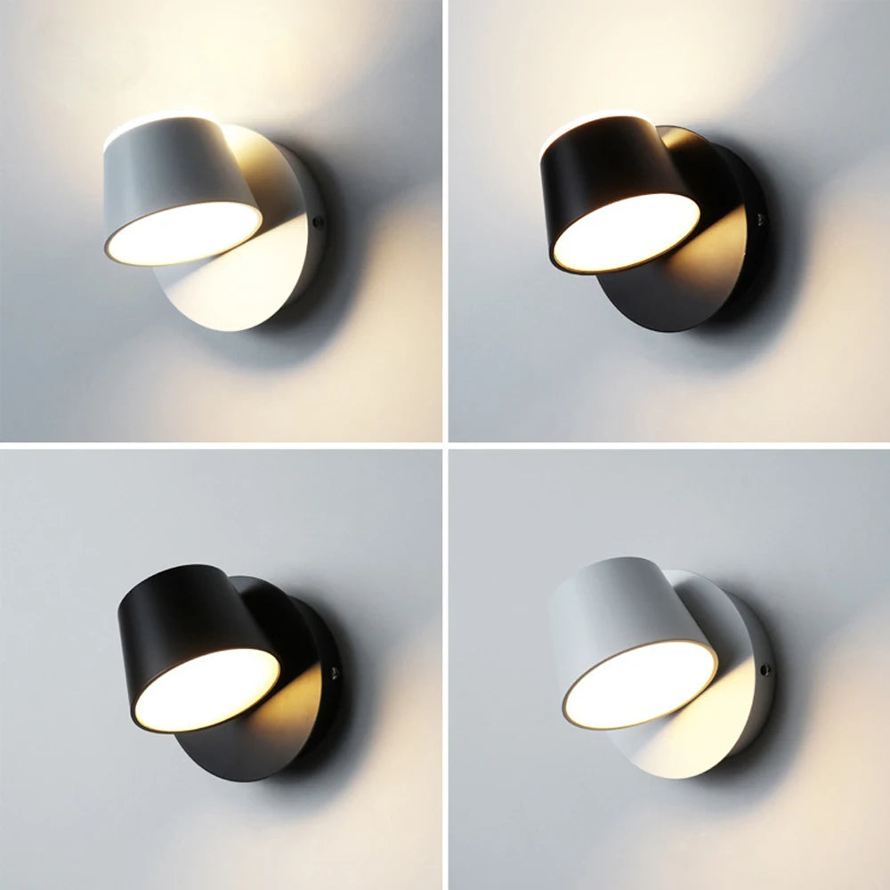Nordique moderne intérieur applique murale LED lumière 360 ° réglable applique murale allée applique maison salon hôtel chambre éclairage décor