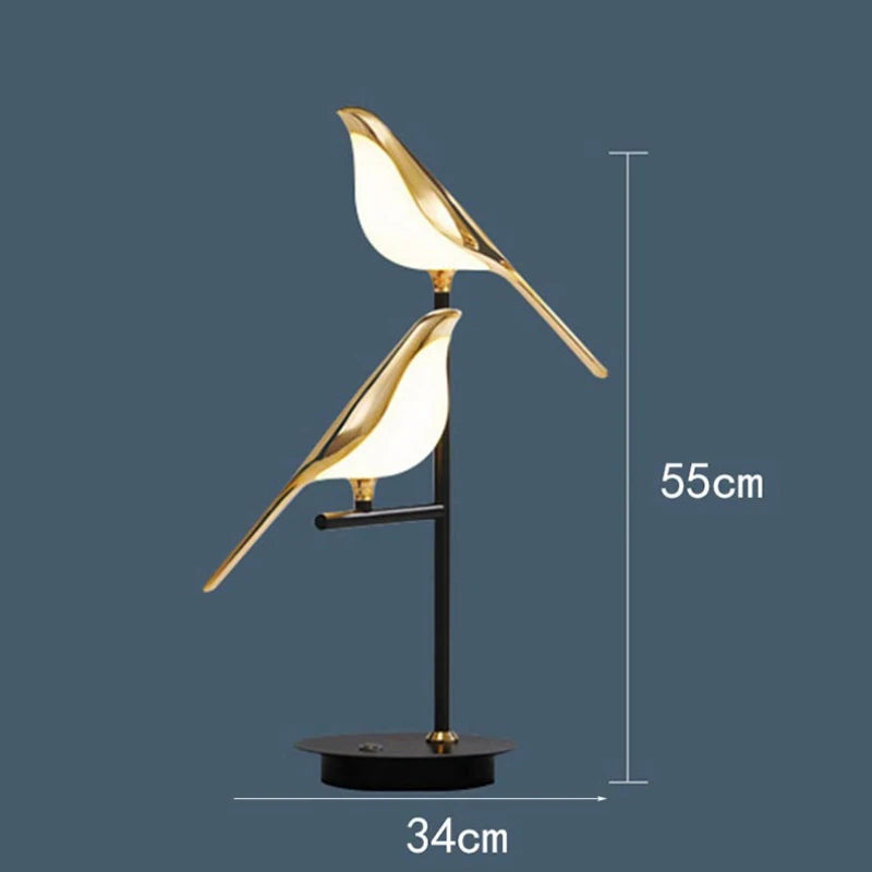 suspension LED oiseau fantaisie plaquée or design moderne ajustable - vue 12 sur 18