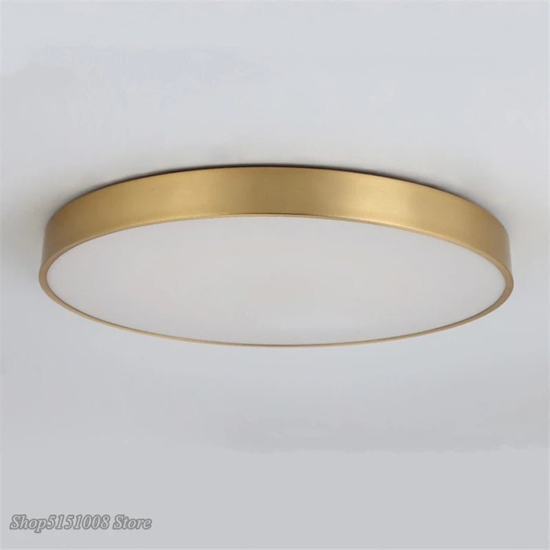 plafonnier led acrylique doré moderne ultrafin - vue 4 sur 10