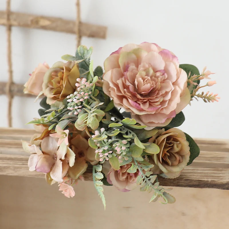 bouquet de pivoines artificielles pour mariage et décoration - vue 10 sur 12