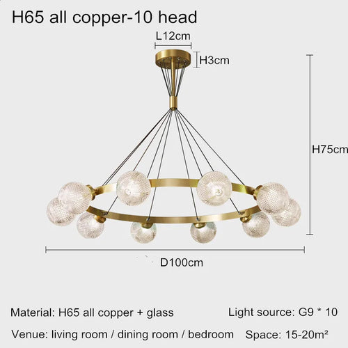 lustre en cuivre design nordique simple et élégant