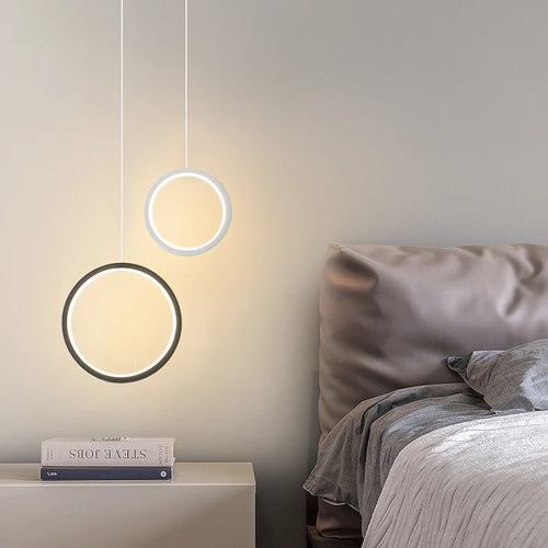 suspension ronde moderne pour éclairage latéral led