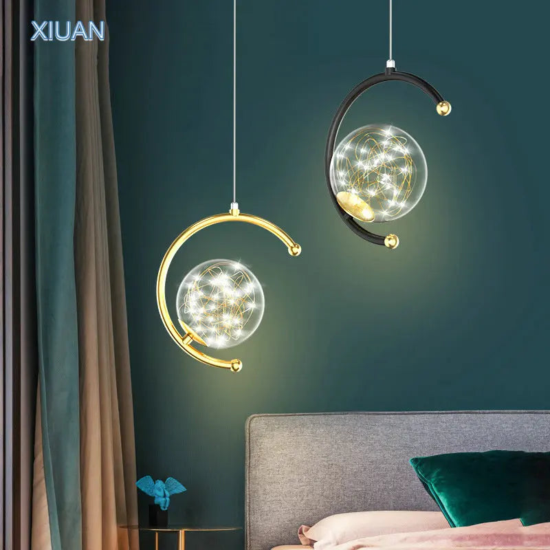 suspension boule de verre nordique pour luminaires gypsophile