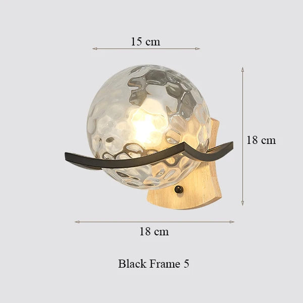 applique murale moderne en bois design lumineux décoratif en forme de lune - vue 14 sur 21