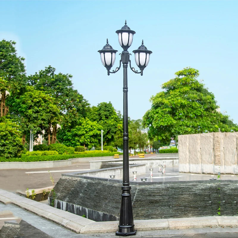 lampe de jardin européenne quatre têtes étanche pour extérieur - vue 10 sur 12