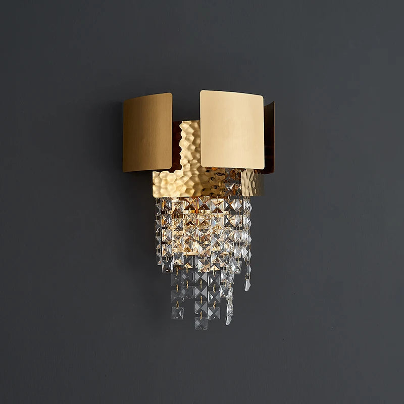 NAVIMC moderne applique en cristal pour chevet or applique murale LED appliques luminaires salon décor applique murale LED lumière en cristal - vue 4 sur 6