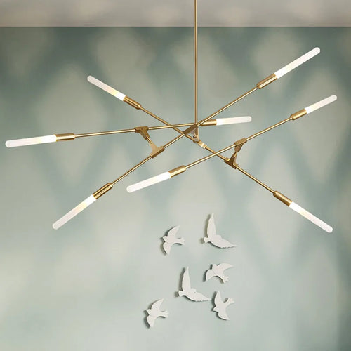 lustre design à plusieurs têtes en fer pour un éclairage moderne - vue 6 sur 6