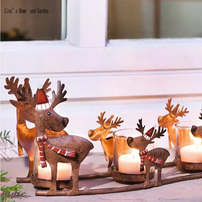 bougeoir en métal rétro éléphant fait main décoration de Noël - vue 3 sur 6