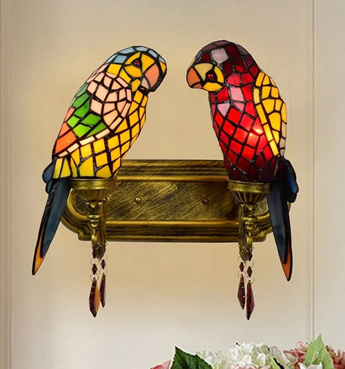 applique murale design en verre coloré motif perroquet - vue 19 sur 20