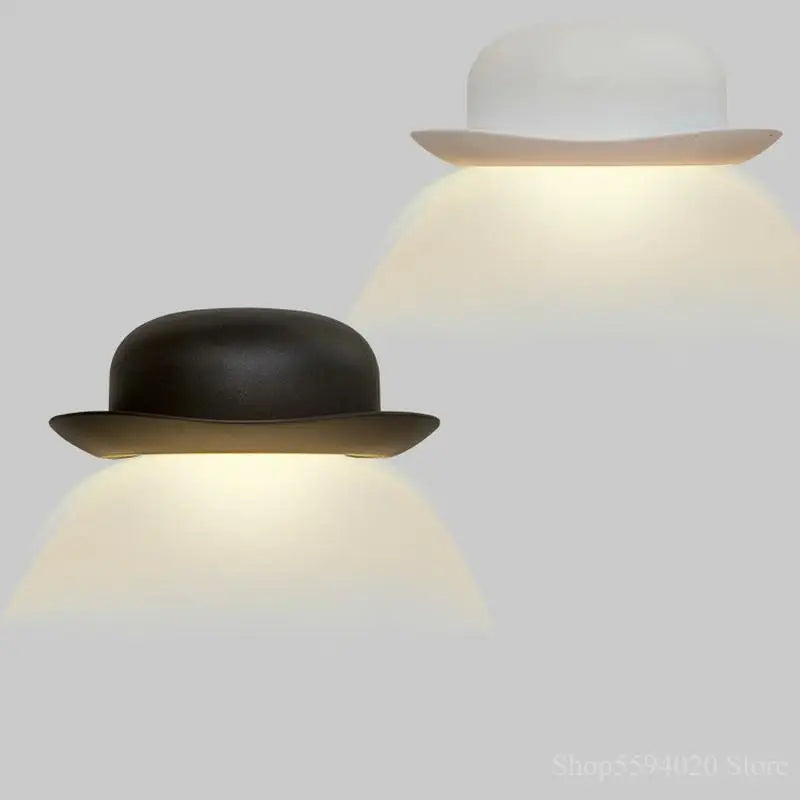 applique murale extérieure led nordique design chapeau de paille - vue 3 sur 6