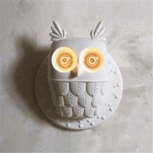 applique murale hibou en résine pour décoration intérieure - vue 2 sur 8