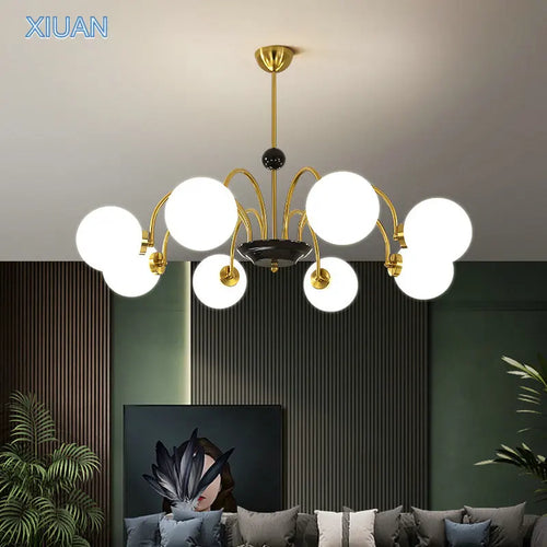 lustre nordique américain en verre led suspendu décoratif