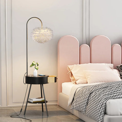 lampadaire nordique en plumes pour décoration intérieure élégante - vue 2 sur 10