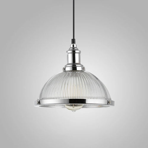 suspension vintage abat-jour en verre luminaire loft à led - vue 2 sur 8