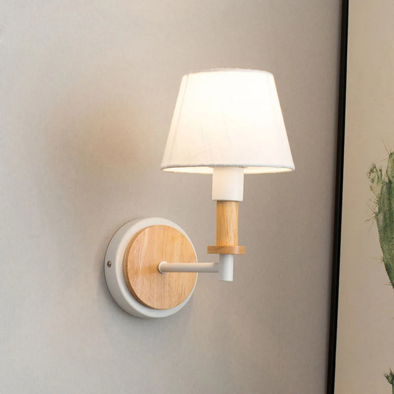 Appliques murales en bois nordique chambre lampe de chevet noir blanc moderne E14 tête de direction applique murale LED éclairage maison applique chambre décor