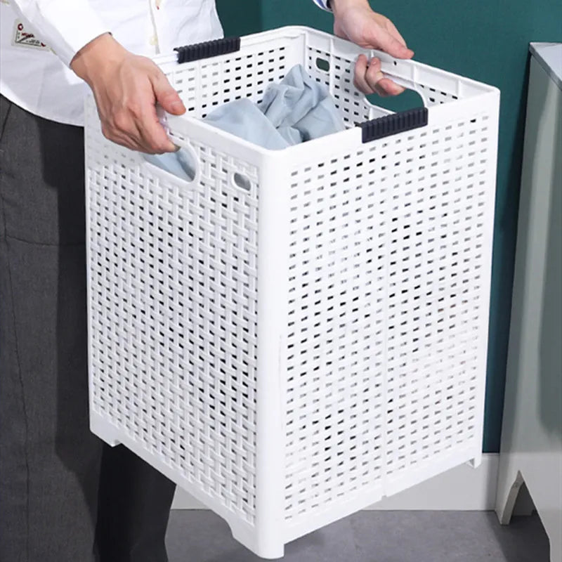 panier à linge pliant en plastique pour vêtements sales - vue 7 sur 9