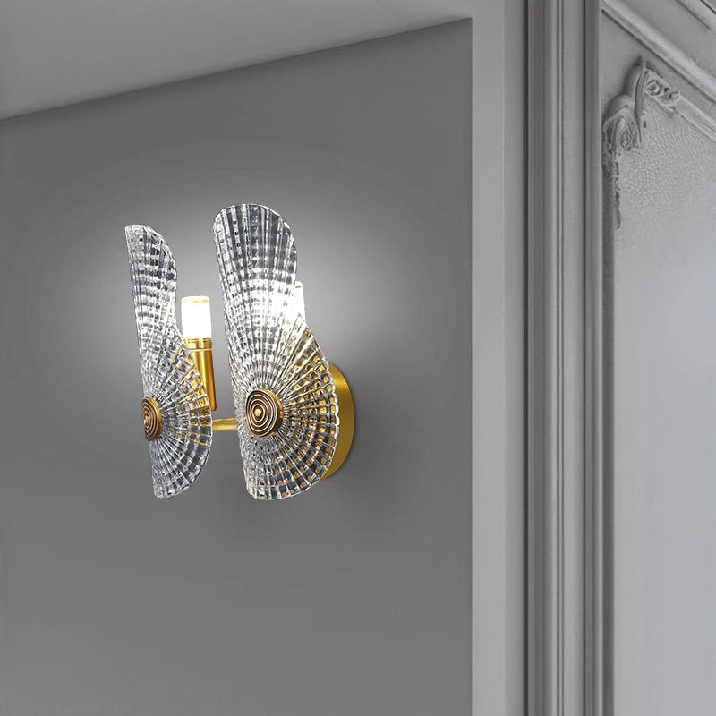applique murale led design ailes dorées de luxe moderne - vue 5 sur 9