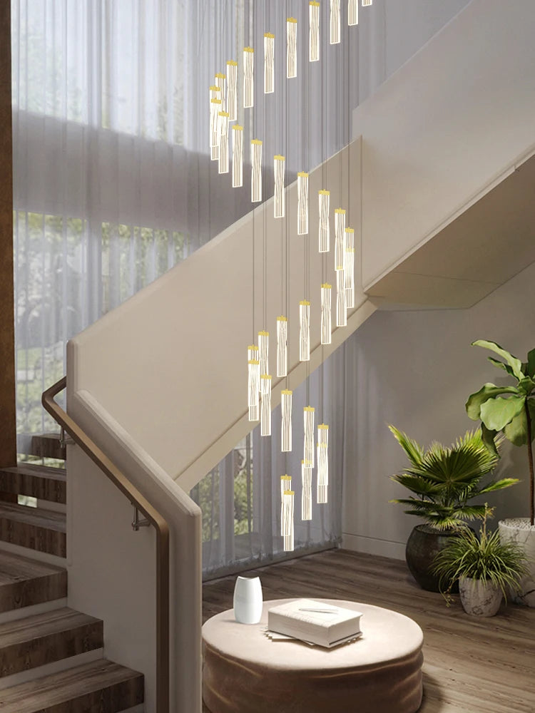 lampe longue moderne design spirale pour intérieur hôtel et hall - vue 7 sur 10