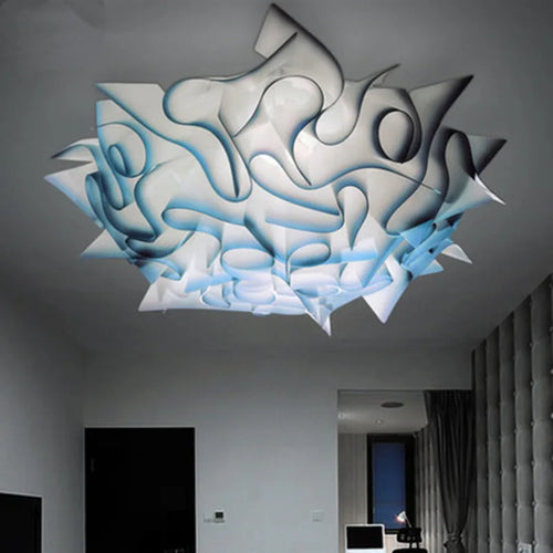 plafonnier led design floral avec télécommande et variateur - vue 6 sur 11