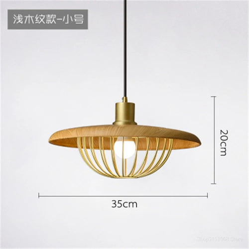 lustre nordique en forme de chapeau de grain de bois - vue 10 sur 12