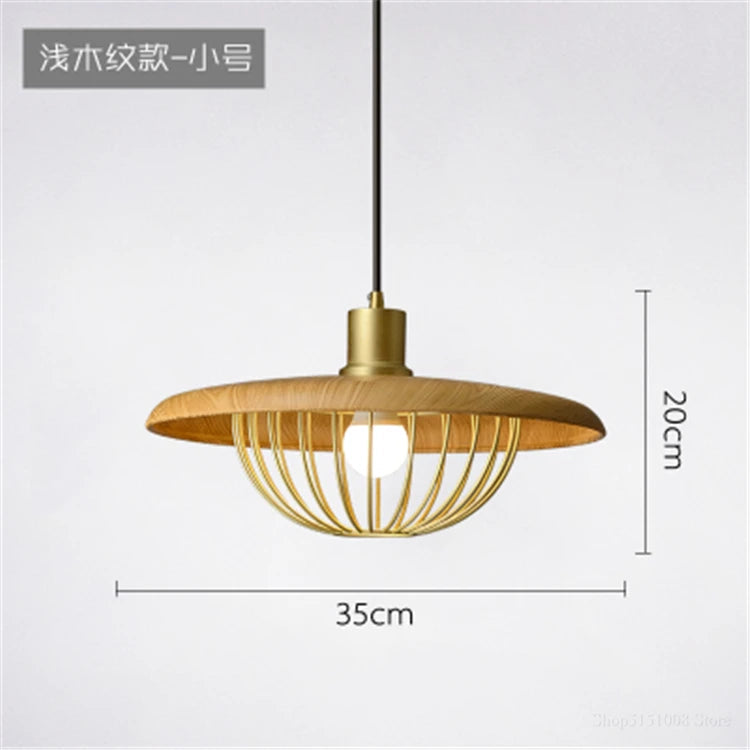 lustre nordique en forme de chapeau de grain de bois - vue 9 sur 12