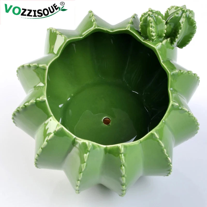 pots créatifs en céramique pour cactus et bonsaïs décoratifs - vue 4 sur 9