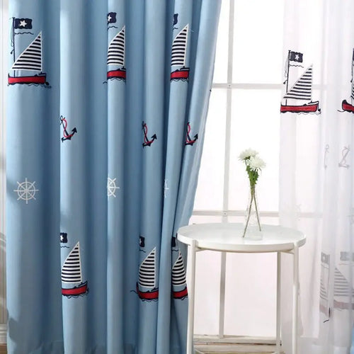 Rideau chambre enfant motif cartoon étoiles fusée - vue 2 sur 8