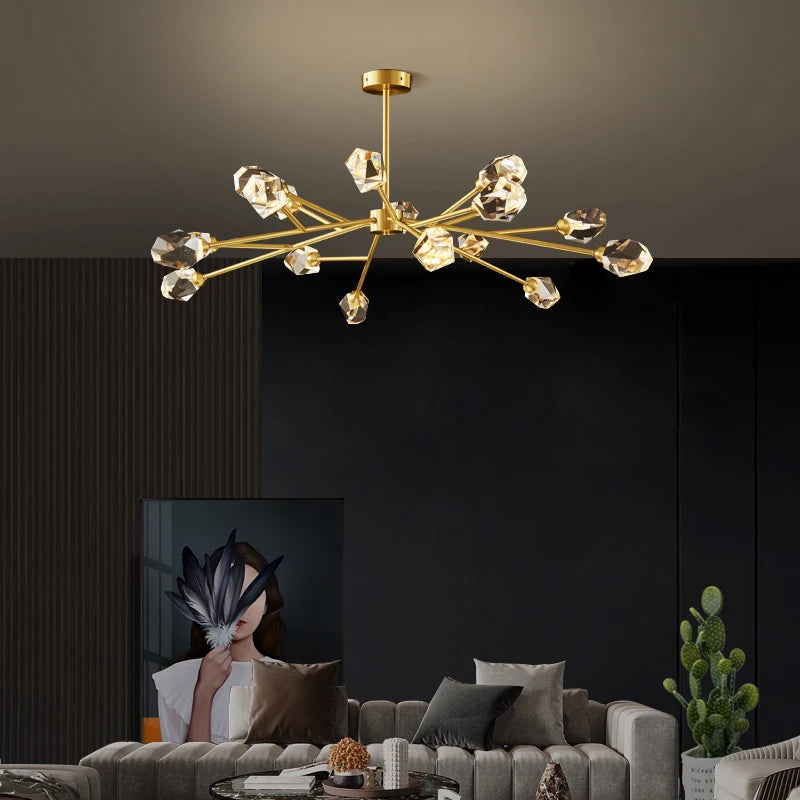 lustre spoutnik design moderne pour décoration intérieure en cristal - vue 3 sur 15