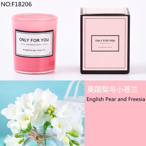 bougie parfumée romantique en cire de soja artisanale avec huiles essentielles - vue 14 sur 26