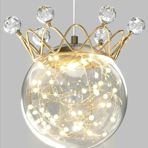 Applique murale suspendue en forme de couronne de cristal