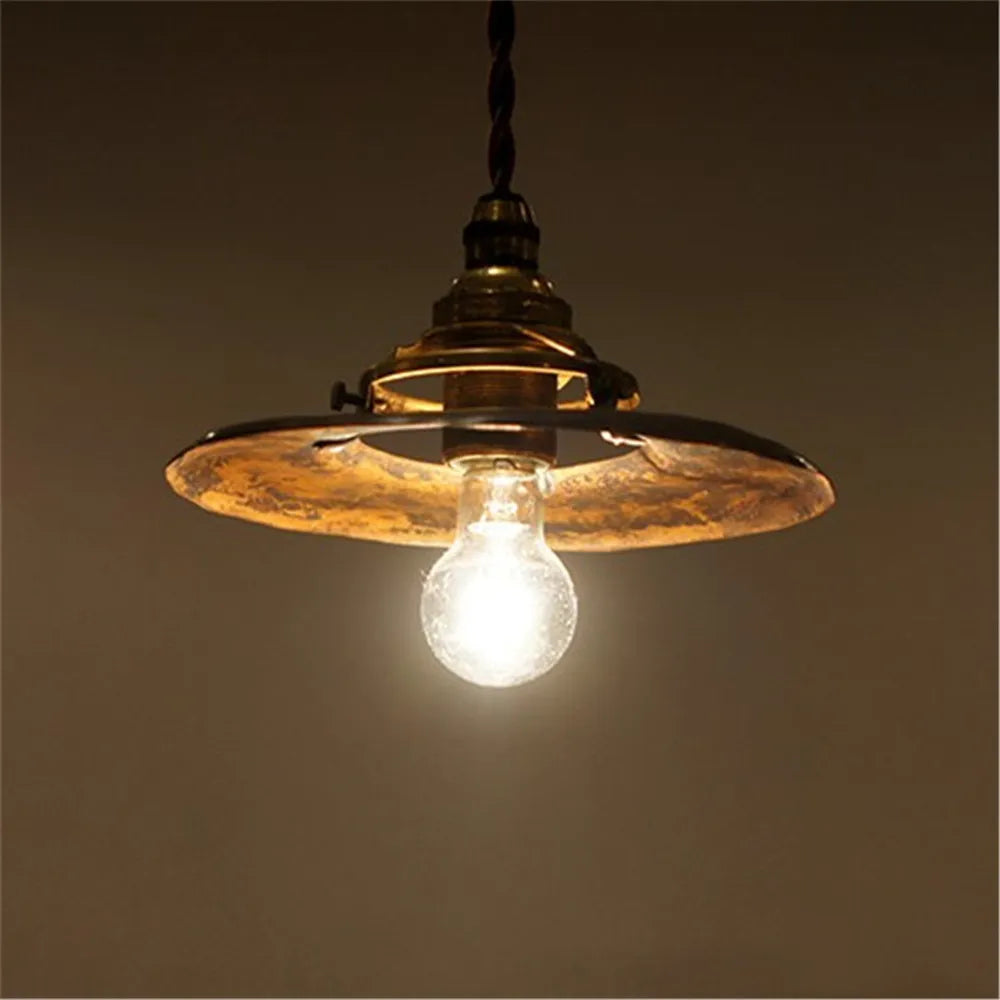 Suspension vintage industrielle laiton