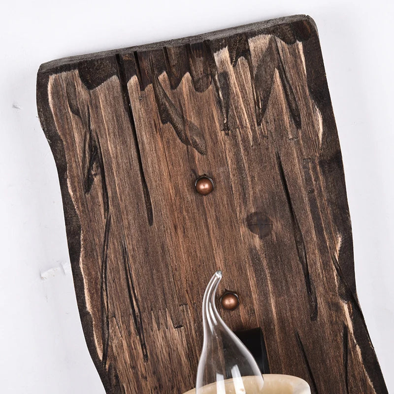 applique murale industrielle en bois pour café et restaurant - vue 7 sur 8