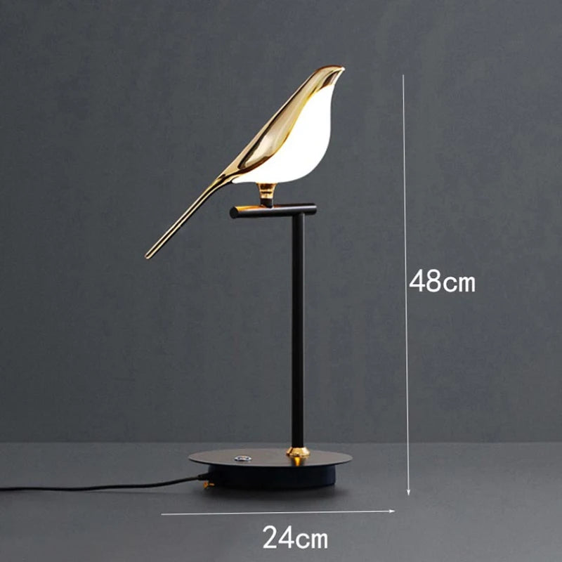 suspension LED oiseau fantaisie plaquée or design moderne ajustable - vue 13 sur 18