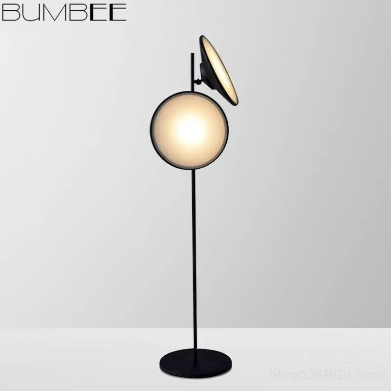 lampadaire led design nordique double corne éclairage moderne - vue 5 sur 7