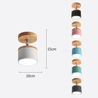 plafonnier led en fer forgé et bois pour décoration maison