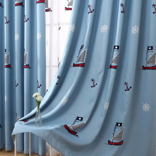 Rideau chambre enfant motif cartoon étoiles fusée - vue 3 sur 8