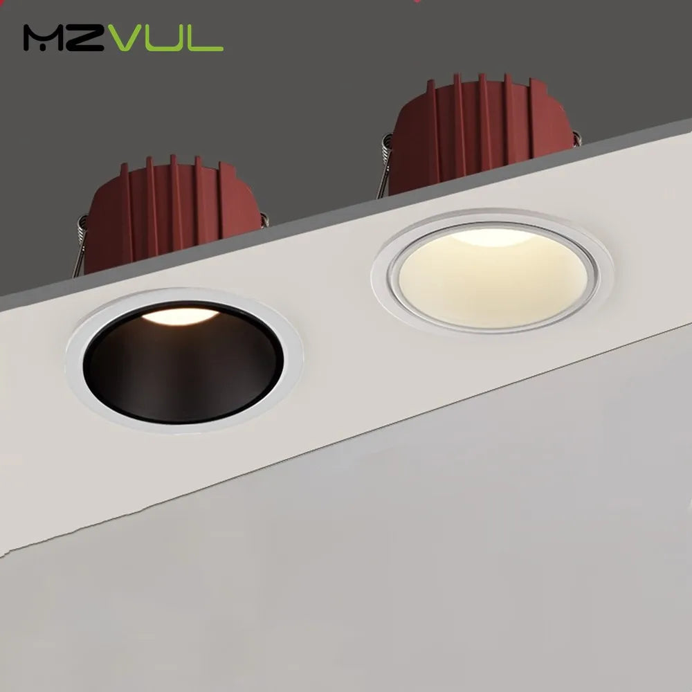lampe encastrée led dimmable anti-éblouissement carré rond - vue 3 sur 12