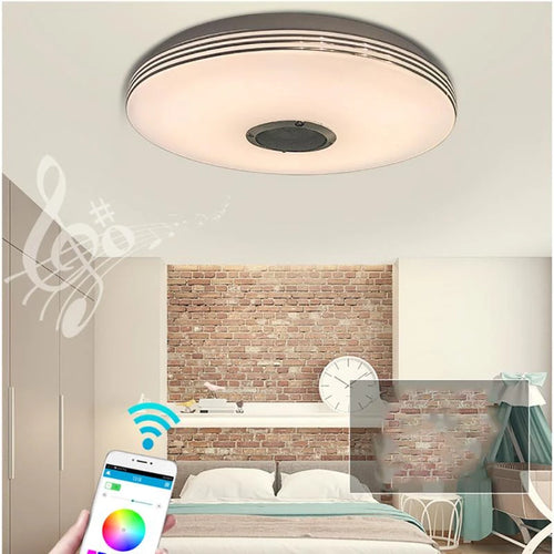 plafonnier led rond bluetooth musique rgb avec télécommande et app
